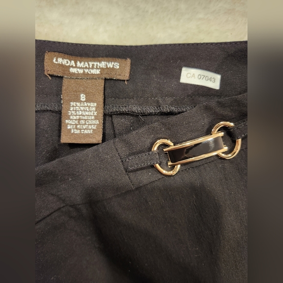 Black Pencil Skirt with Gold Metal Detail at Waist - Picture 6 of 7